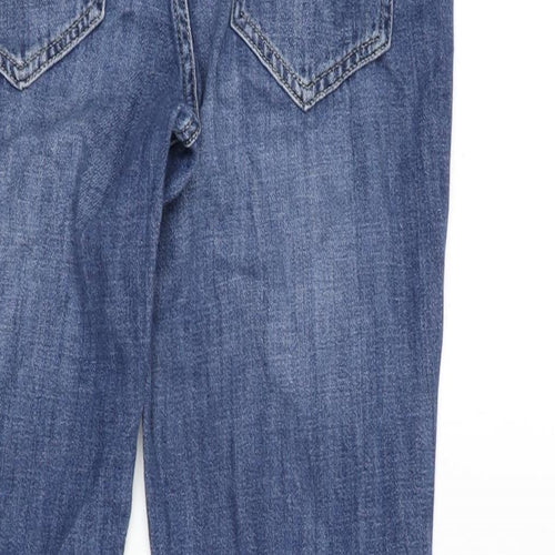 NEXT Womens Blue Cotton Straight Jeans Size 6 L29 in Regular Zip