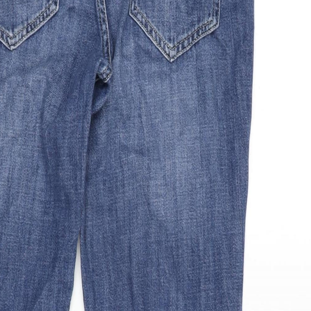NEXT Womens Blue Cotton Straight Jeans Size 6 L29 in Regular Zip
