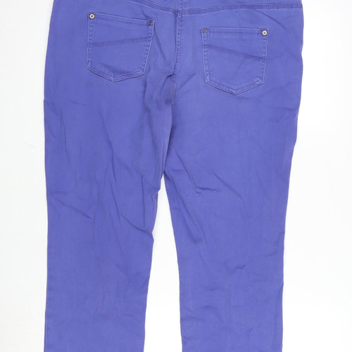George Womens Purple Cotton Blend Cropped Jeans Size 16 L23.5 in Regular Zip