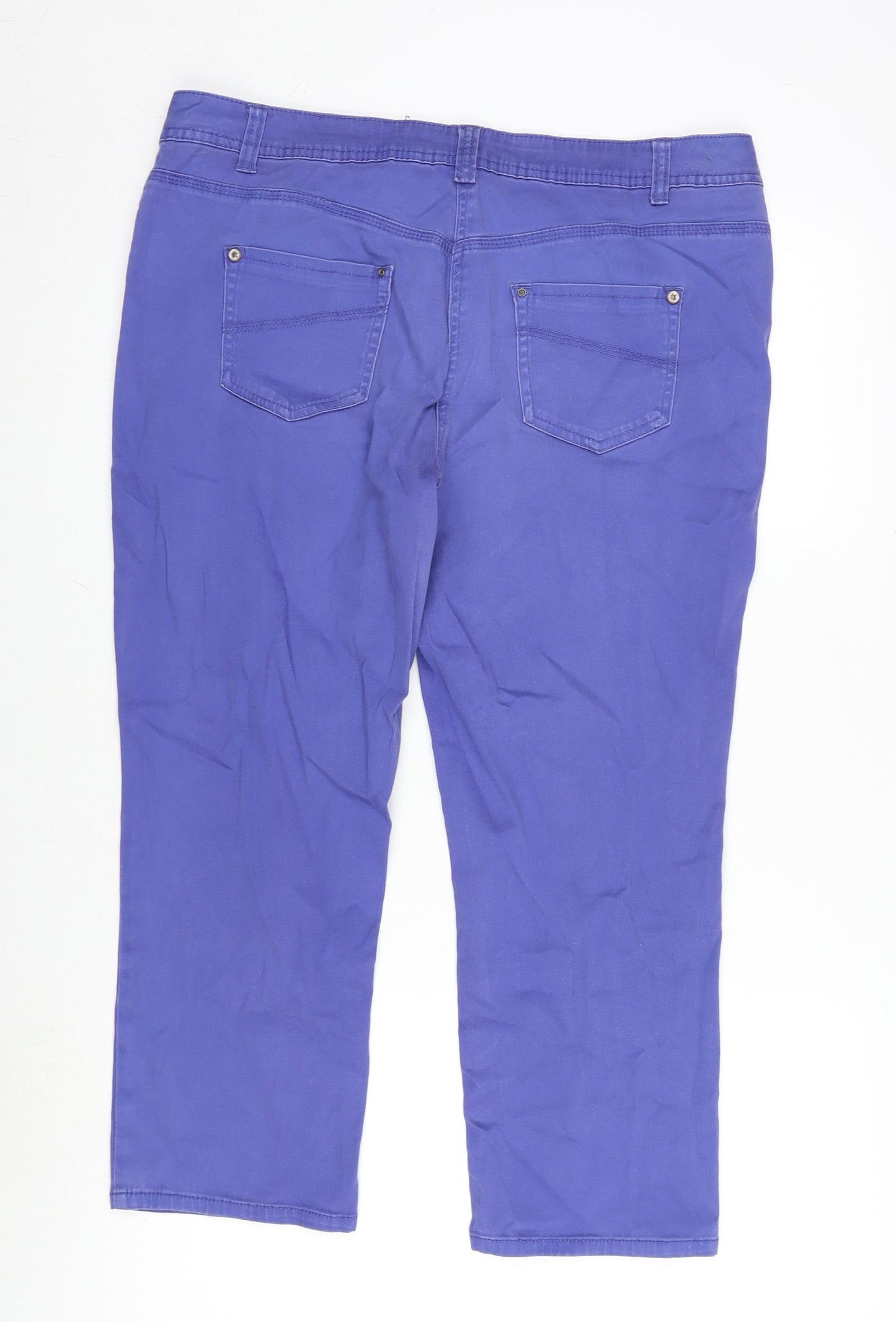 George Womens Purple Cotton Blend Cropped Jeans Size 16 L23.5 in Regular Zip