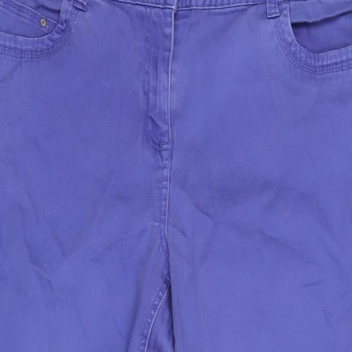 George Womens Purple Cotton Blend Cropped Jeans Size 16 L23.5 in Regular Zip
