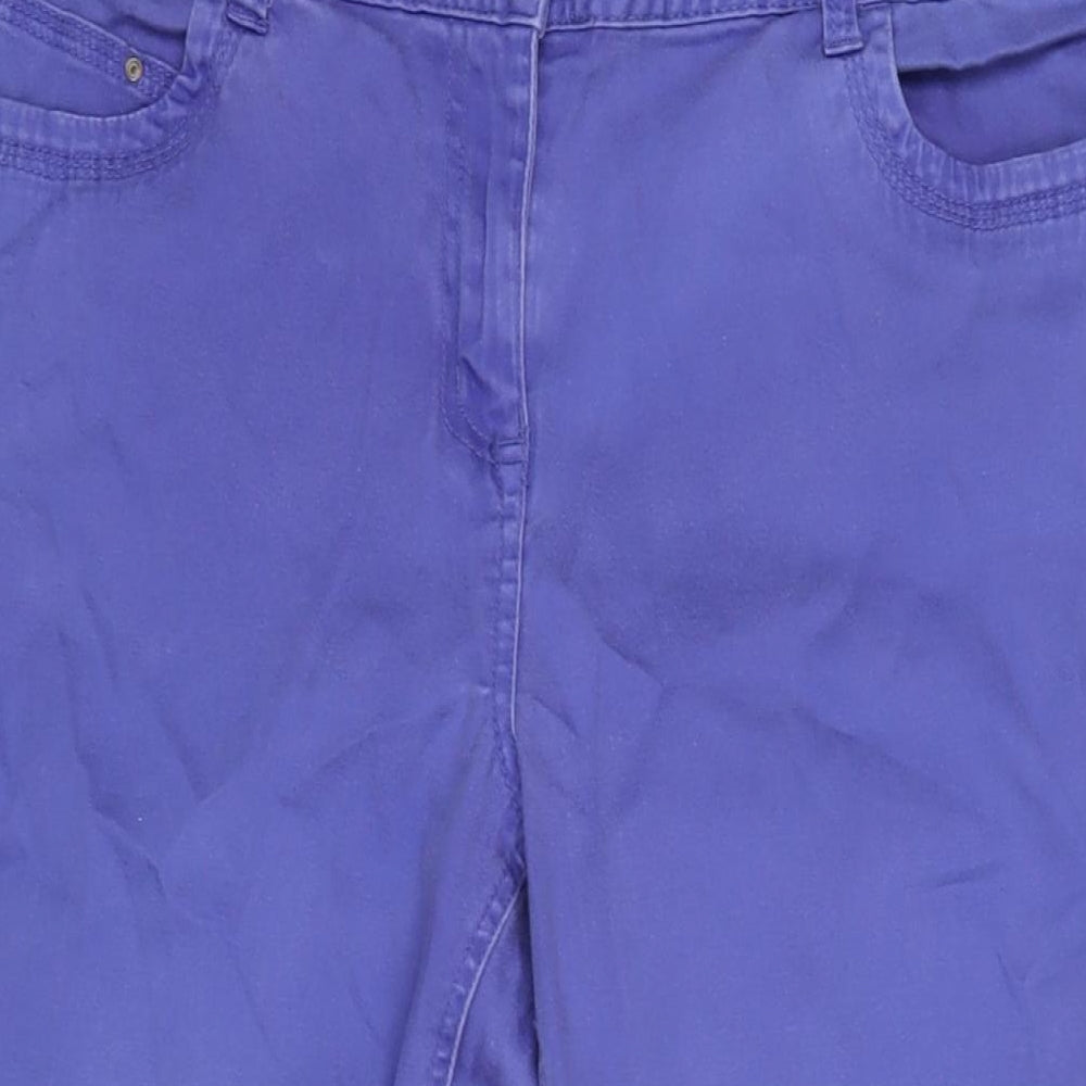 George Womens Purple Cotton Blend Cropped Jeans Size 16 L23.5 in Regular Zip