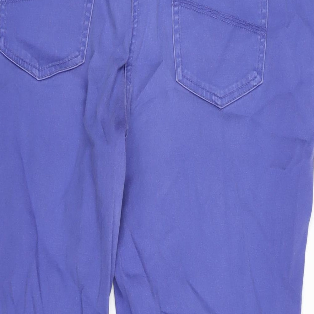 George Womens Purple Cotton Blend Cropped Jeans Size 16 L23.5 in Regular Zip