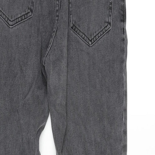 River Island Girls Grey Cotton Tapered Jeans Size 10 Years L23.5 in Regular Zip