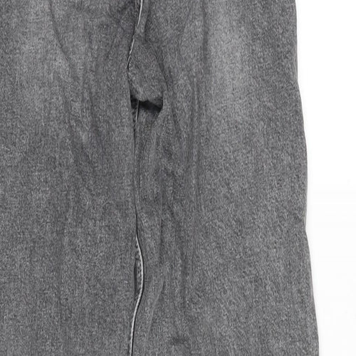H&M Girls Grey Cotton Wide-Leg Jeans Size 12-13 Years L27 in Regular Zip
