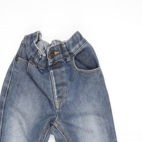 George Boys Blue Cotton Straight Jeans Size 3-4 Years Regular Button - Inside Leg 14.5 Inches- Distressed.