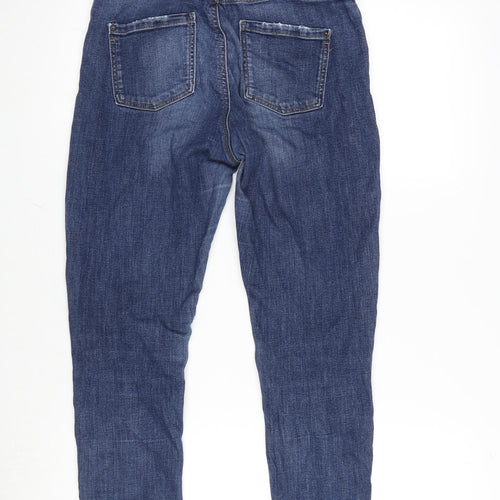 Dorothy Perkins Womens Blue Cotton Blend Tapered Jeans Size 8 L26.5 in Regular Zip