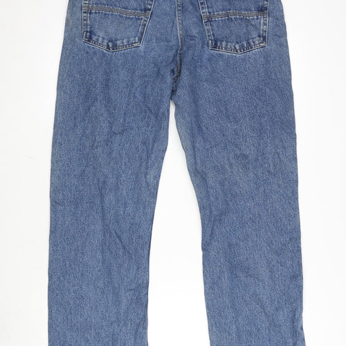 Denim & Co. Mens Blue Herringbone Cotton Straight Jeans Size 34 in L30 in Regular Zip