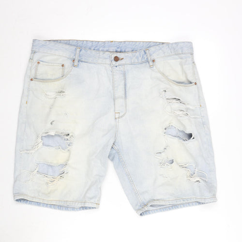 ASOS Mens Blue Cotton Bermuda Shorts Size 42 in L10 in Regular Button