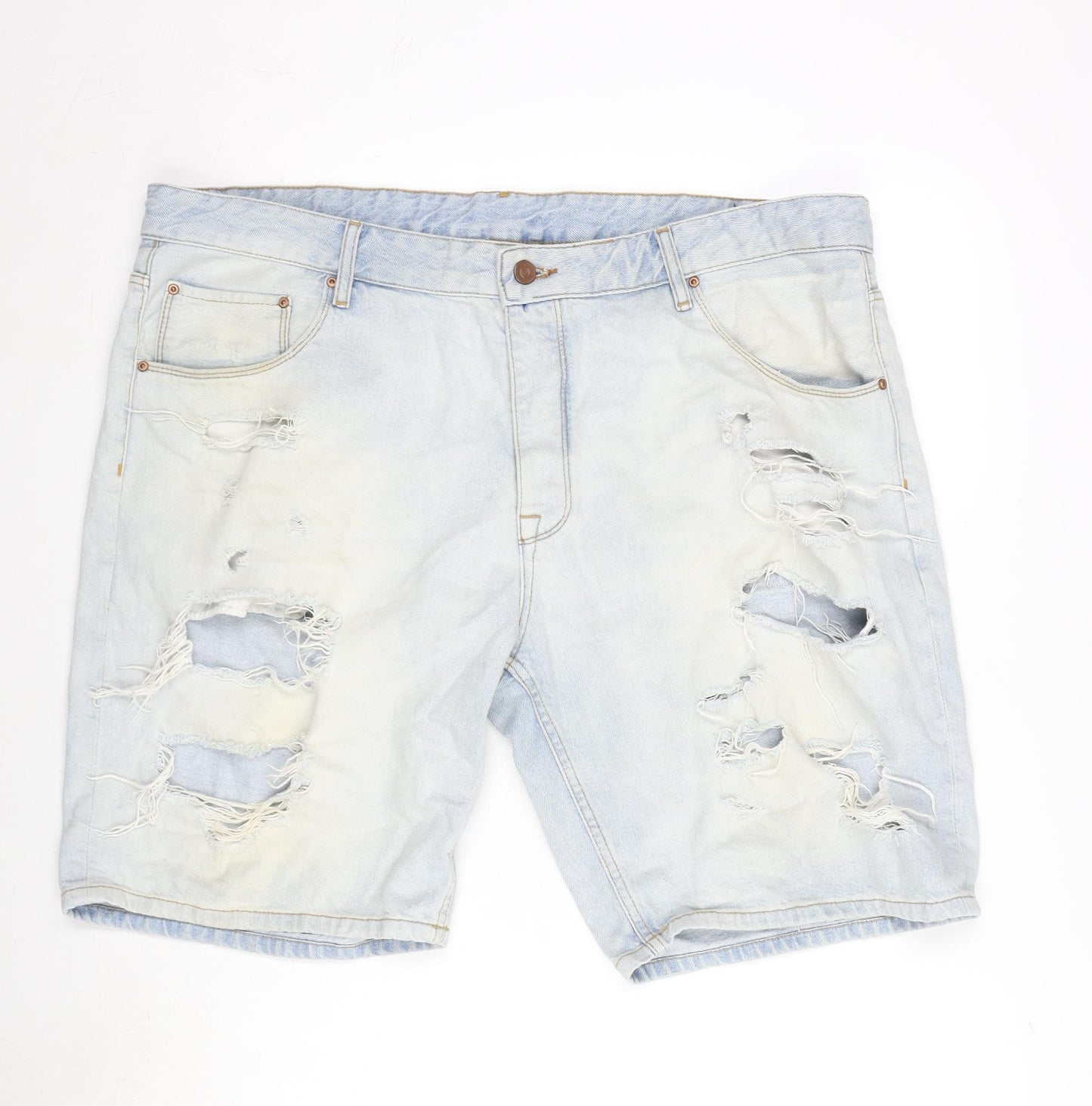 ASOS Mens Blue Cotton Bermuda Shorts Size 42 in L10 in Regular Button
