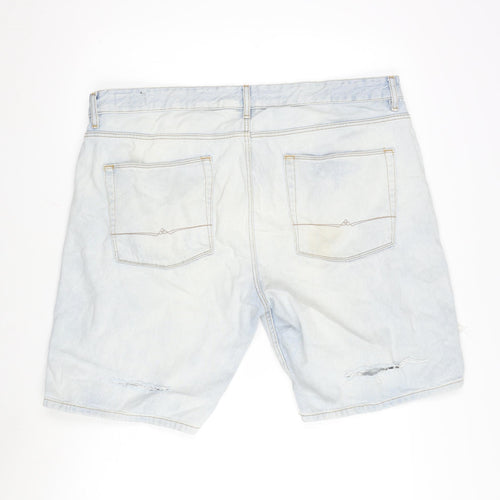 ASOS Mens Blue Cotton Bermuda Shorts Size 42 in L10 in Regular Button