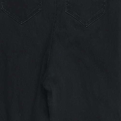 Matalan Womens Black Cotton Blend Tapered Jeans Size 16 L24 in Regular Zip