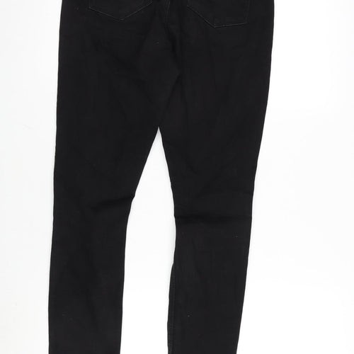 Denim & Co. Womens Black Cotton Blend Tapered Jeans Size 10 L29 in Regular Zip