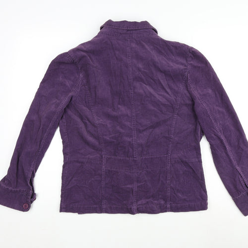 Casual Club Womens Purple Jacket Size 12 Button