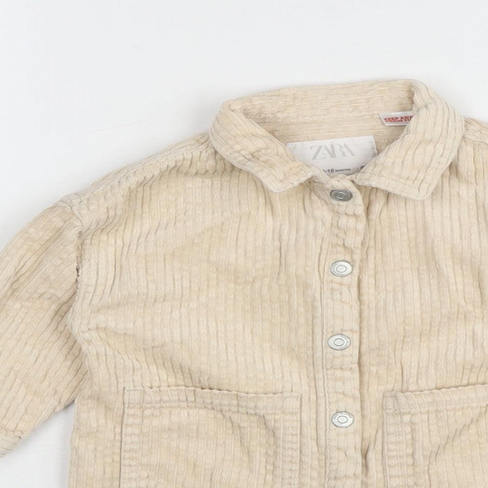 Zara Baby Ivory Jacket Size 12-18 Months Snap