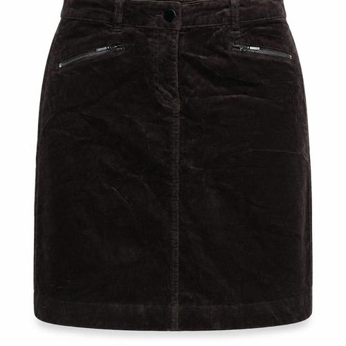 M&Co Womens Brown Cotton A-Line Skirt Size 10 Zip