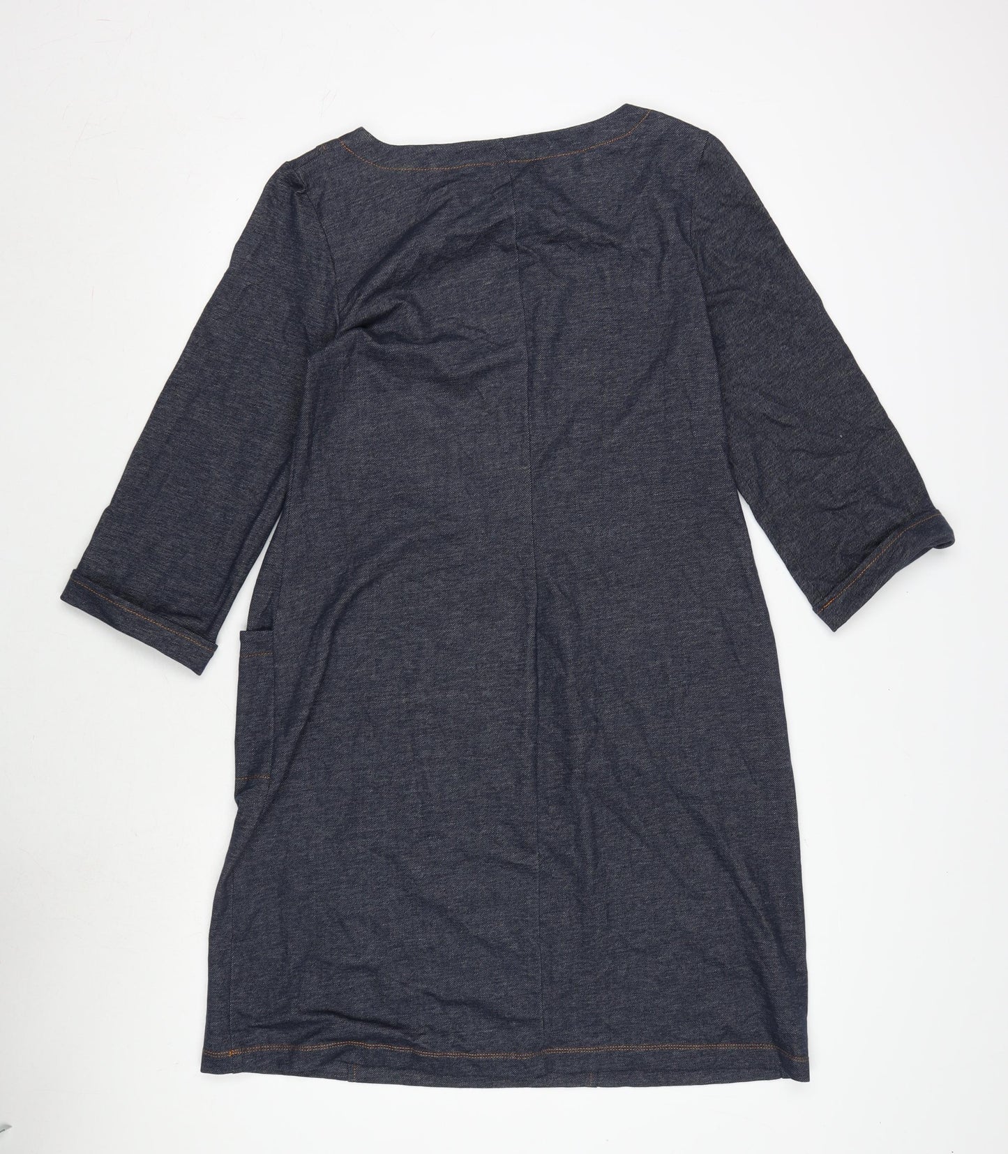 Roman Womens Blue Cotton A-Line Size 16 Crew Neck