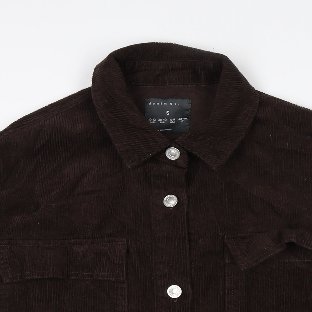 Denim & Co. Womens Brown Jacket Size S Button