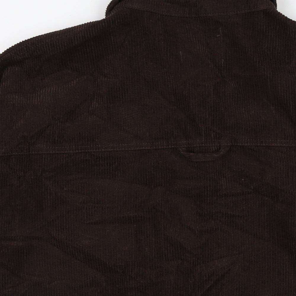 Denim & Co. Womens Brown Jacket Size S Button