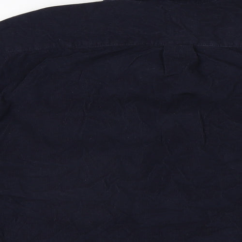 Marks and Spencer Mens Blue Cotton Button-Up Size XL Collared Button