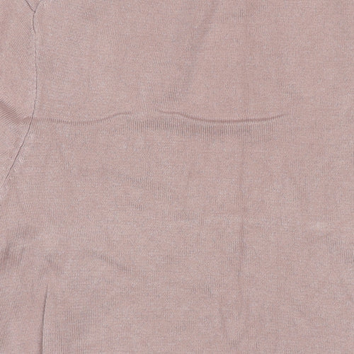 H&M Womens Beige V-Neck Viscose Pullover Jumper Size S