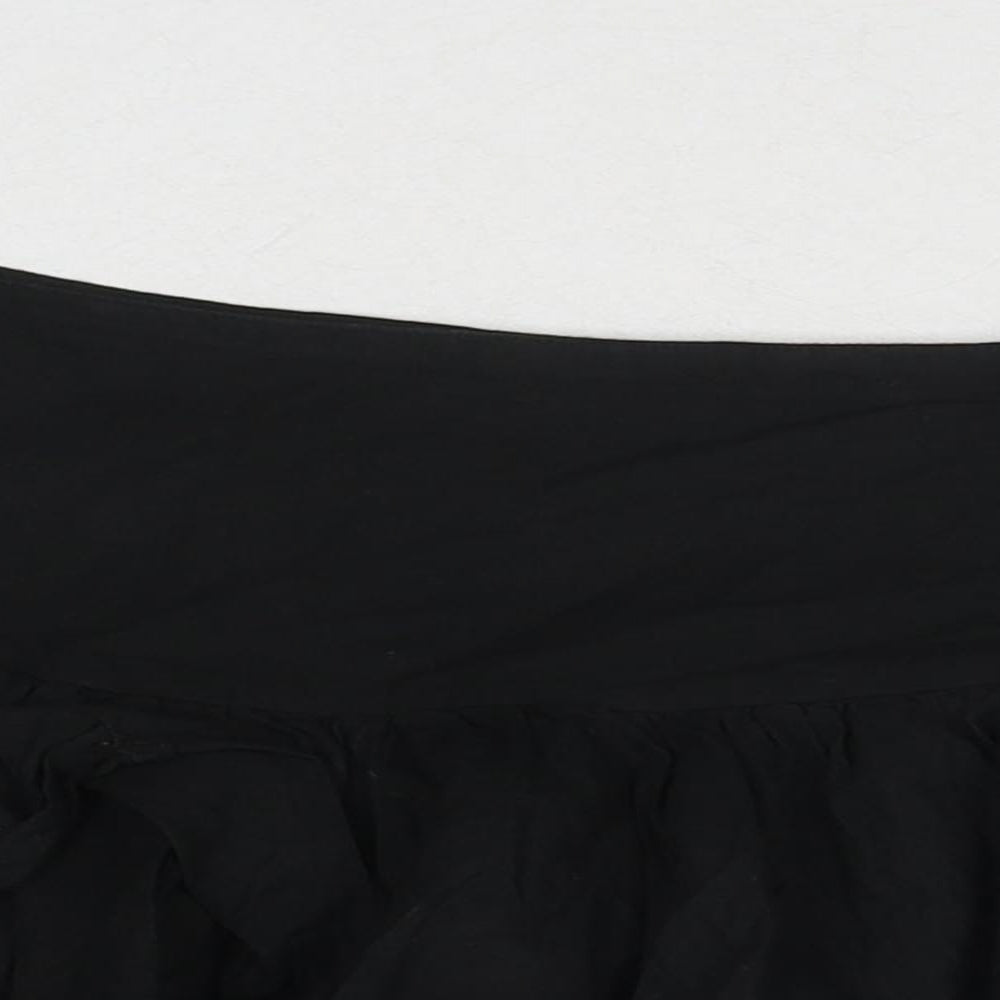New Look Womens Black Cotton Mini Skirt Size 16 Zip