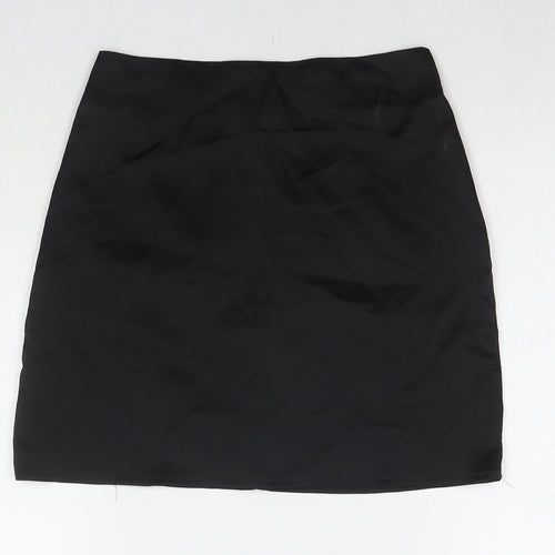 Missguided Womens Black Polyester Mini Skirt Size 6 Zip