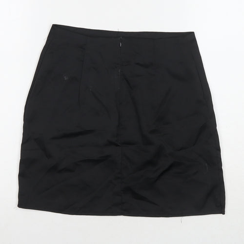 Missguided Womens Black Polyester Mini Skirt Size 6 Zip