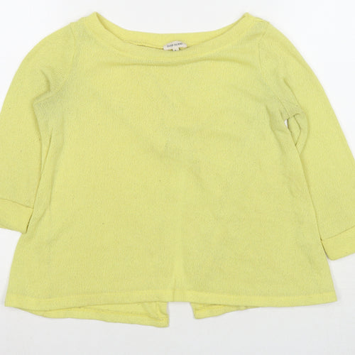 River Island Womens Yellow Round Neck Polyester Pullover Jumper Size 6