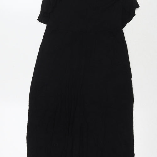 QED London Womens Black Viscose Jumpsuit One-Piece Size 10 L20 in Pullover