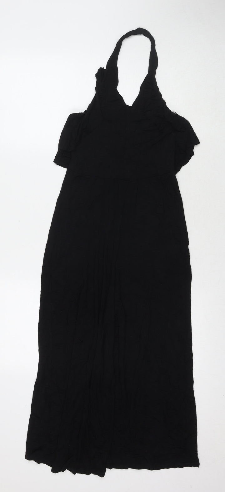 QED London Womens Black Viscose Jumpsuit One-Piece Size 10 L20 in Pullover