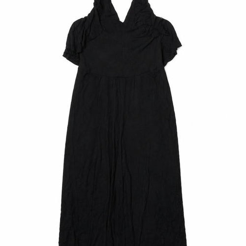 QED London Womens Black Viscose Jumpsuit One-Piece Size 10 L20 in Pullover
