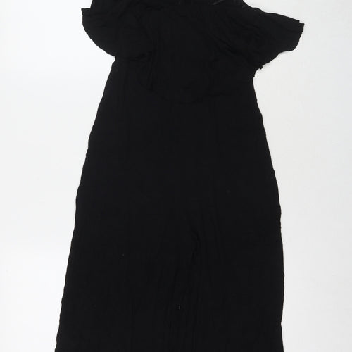 QED London Womens Black Viscose Jumpsuit One-Piece Size 10 L20 in Pullover