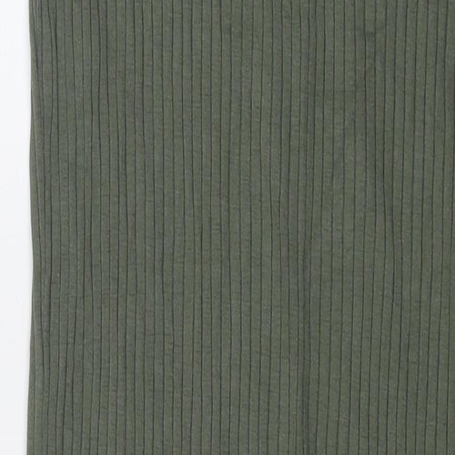 Marks and Spencer Womens Green Viscose Tank Dress Size 8 Round Neck Pullover - Ribbed