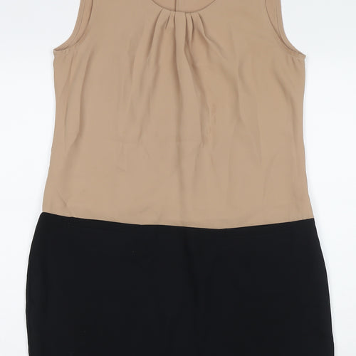Gap Womens Brown Colourblock Polyester A-Line Size 10 Scoop Neck Pullover