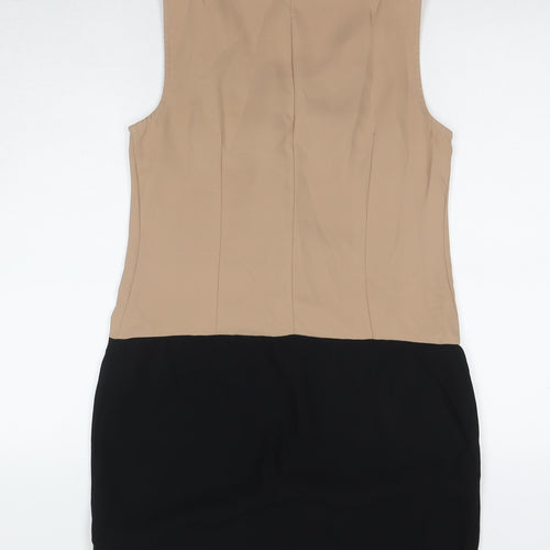 Gap Womens Brown Colourblock Polyester A-Line Size 10 Scoop Neck Pullover