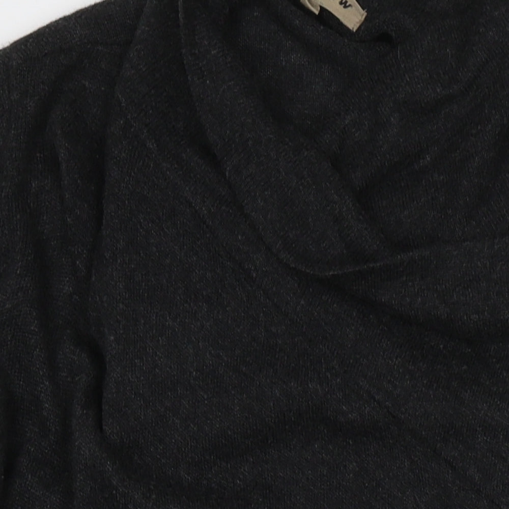 Jigsaw Womens Grey Roll Neck Viscose Cardigan Jumper Size M