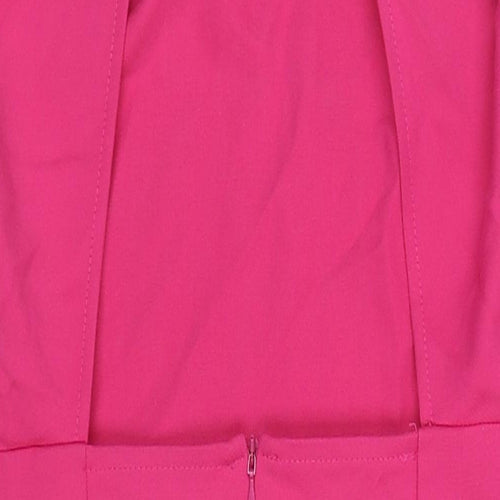 Mohito Womens Pink Polyester A-Line Size 10 Round Neck Zip - Cut Out Detail