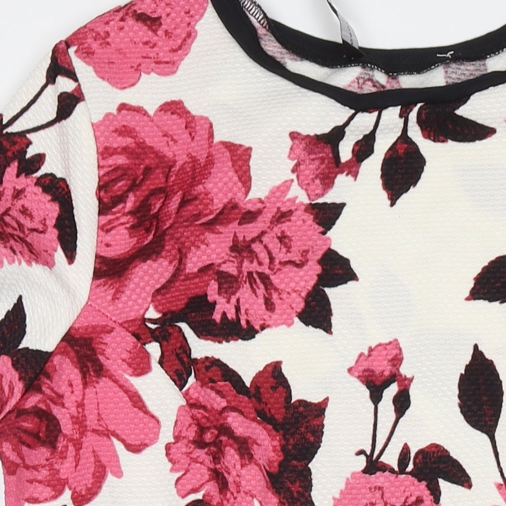 Dorothy Perkins Womens Multicoloured Floral Polyester Fit & Flare Size 14 Round Neck Pullover