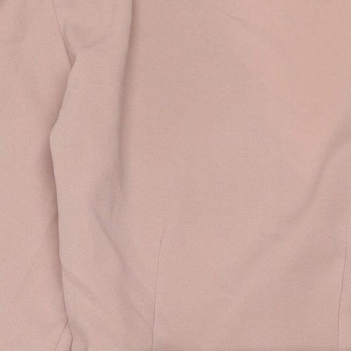 Topshop Womens Beige Polyester Wrap Dress Size 6 V-Neck Tie