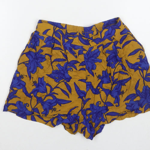 H&M Womens Multicoloured Floral Viscose Hot Pants Shorts Size 4 L3 in Regular Pull On