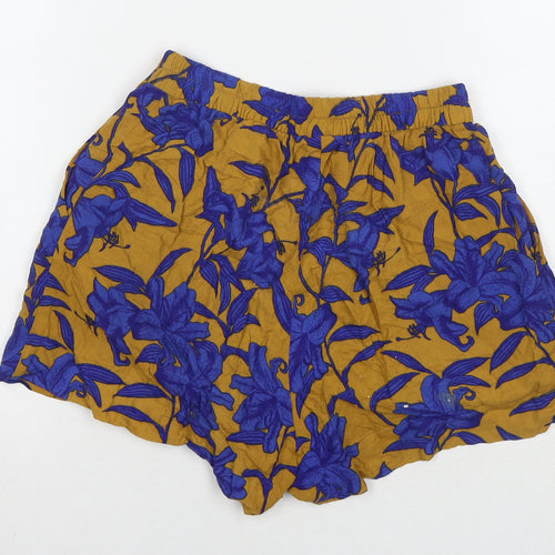 H&M Womens Multicoloured Floral Viscose Hot Pants Shorts Size 4 L3 in Regular Pull On