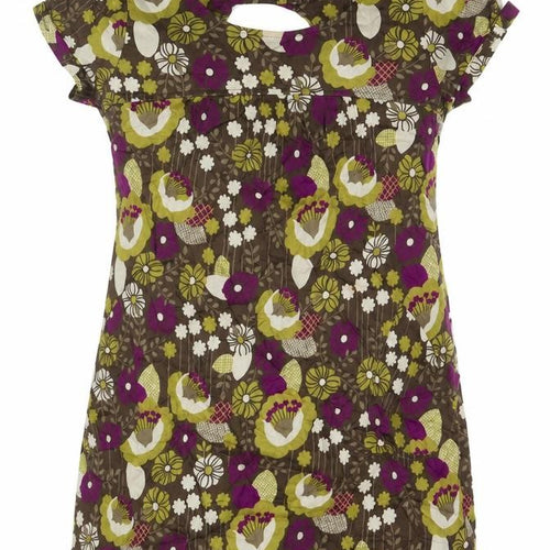 New Look Womens Multicoloured Floral Cotton A-Line Size 14 Round Neck Button