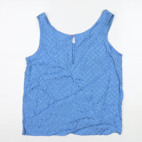 H&M Womens Blue Polka Dot Polyester Basic Tank Size S Round Neck