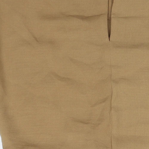 New Look Womens Beige Polyester T-Shirt Dress Size 8 Round Neck Zip
