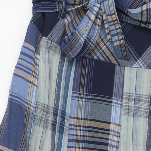 NEXT Womens Blue Check Polyester Maxi Skirt Size 12 Zip