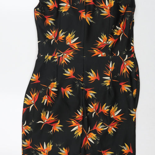 Diva Womens Black Floral Polyester A-Line Size 2XL Sweetheart Pullover
