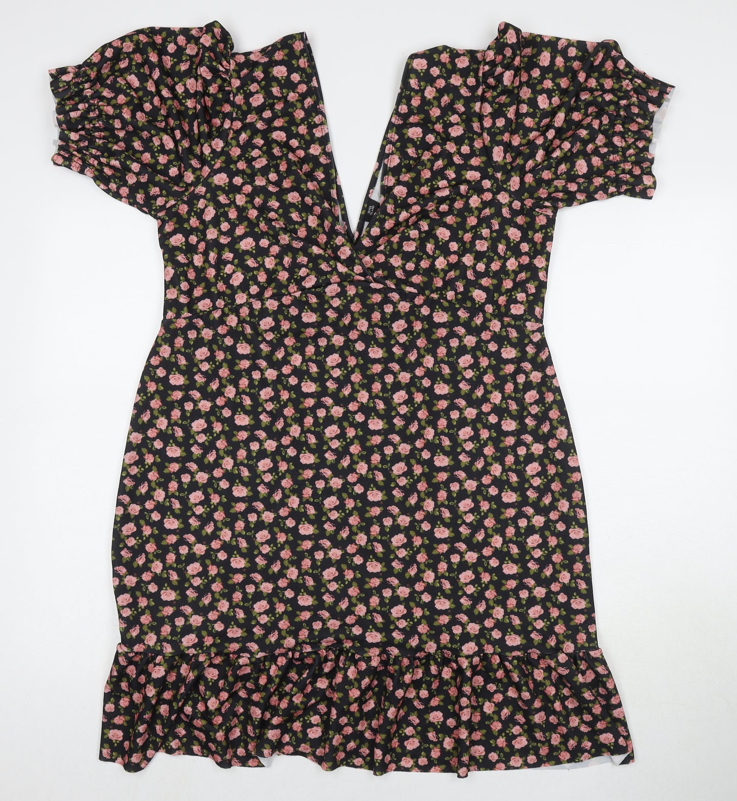 River Island Womens Multicoloured Floral Polyester A-Line Size 18 V-Neck Pullover