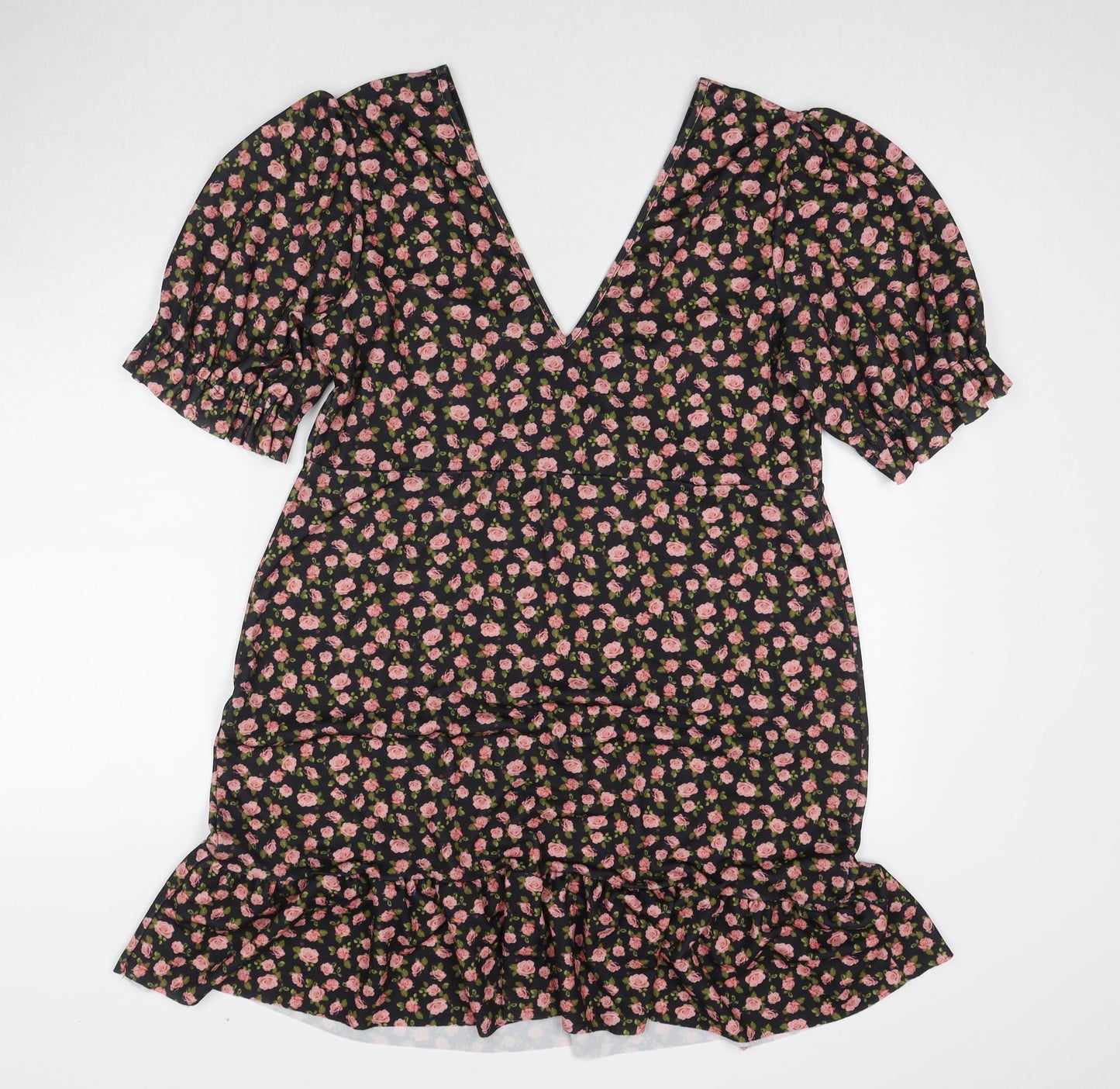 River Island Womens Multicoloured Floral Polyester A-Line Size 18 V-Neck Pullover