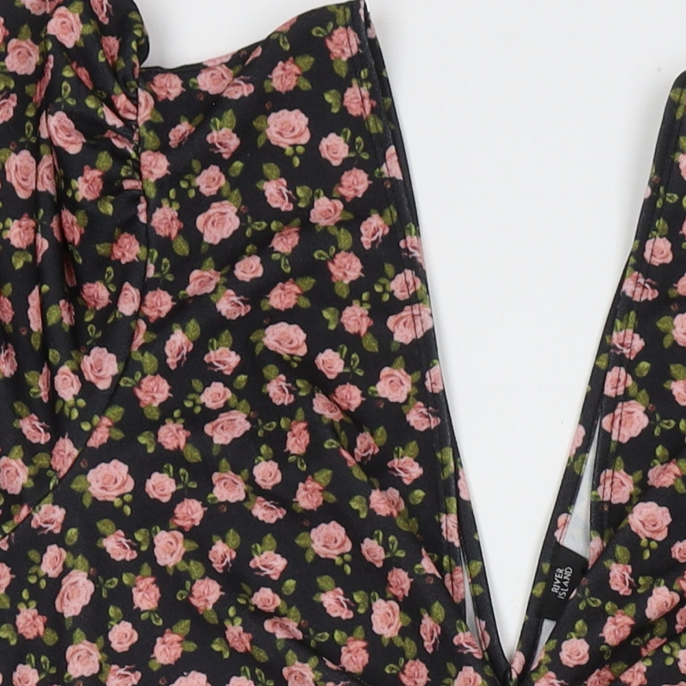 River Island Womens Multicoloured Floral Polyester A-Line Size 18 V-Neck Pullover